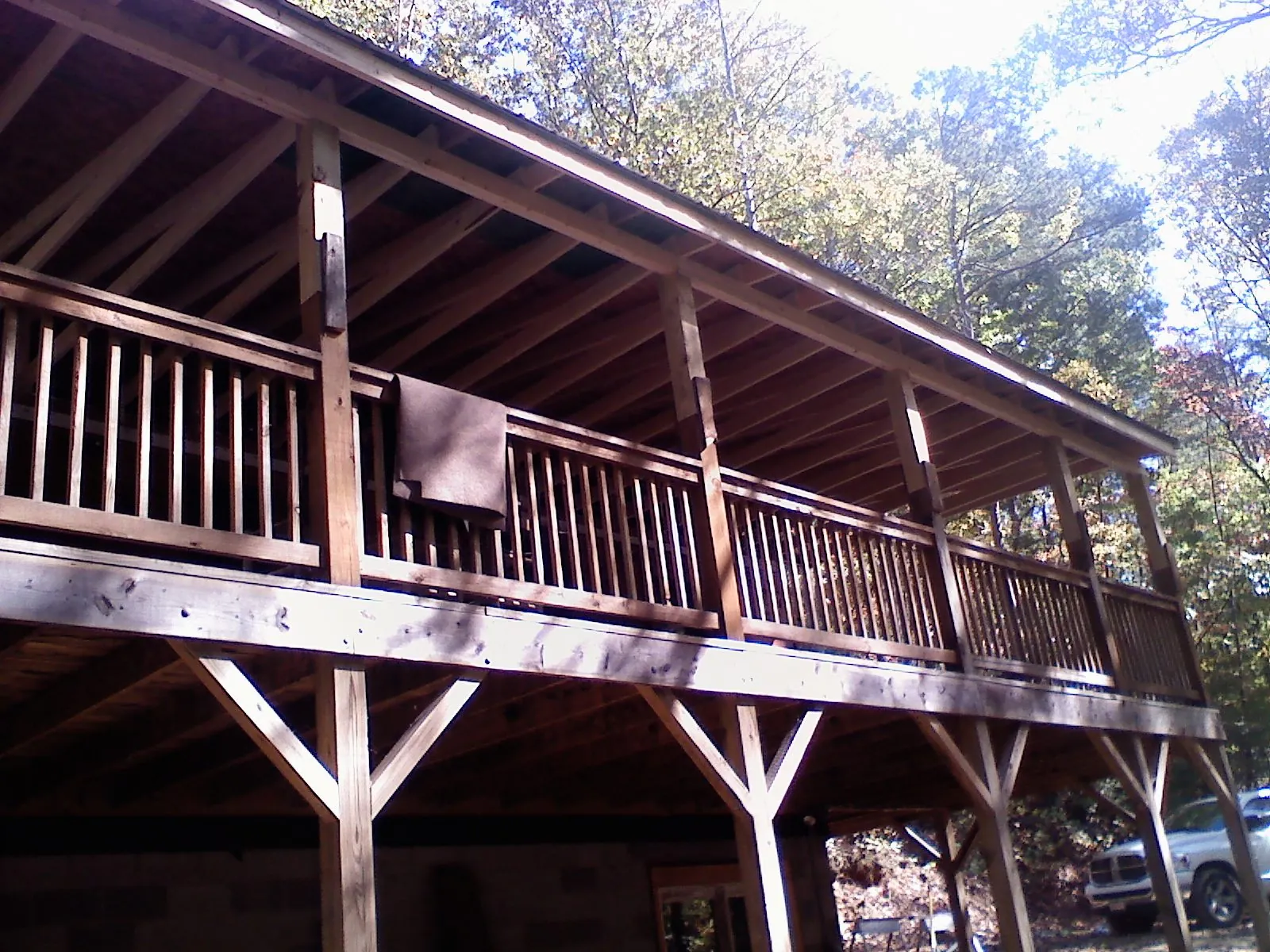 Timber framing under a new elevated porch and deck — Roof Leak Repair in Zimmerman by Roofing Brothers